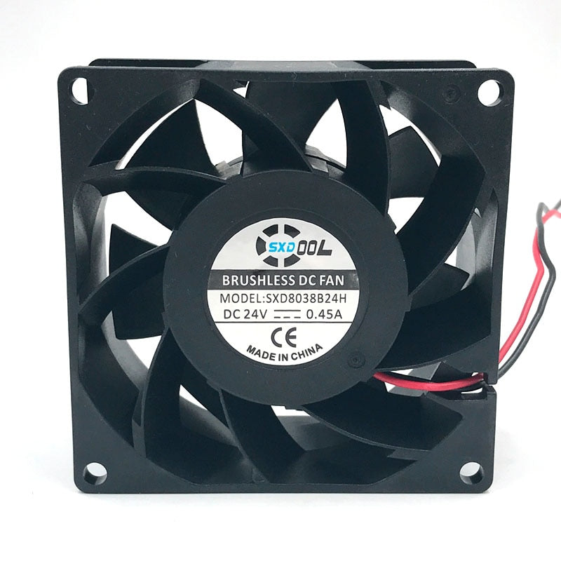 SXDOOL SXD8038B24H 80*80*38mm DC 24V Brushless Cooling Fan 0.45A 6000RPM 83.5CFM 57DBA  Server Inverter Case