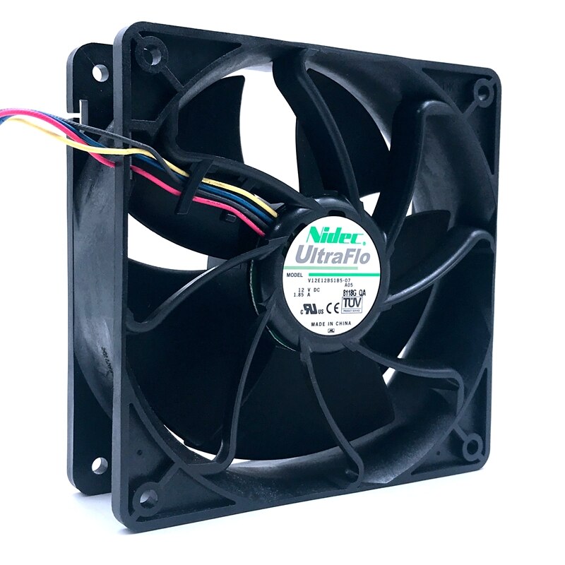 12V 1.85A Nidec V12E12BS1B5-07 12038 120*120*38mm Four Wire Temperature Control Fan  BTC BCH SBTC UBTC Miner Fan S7 S9+ Fan
