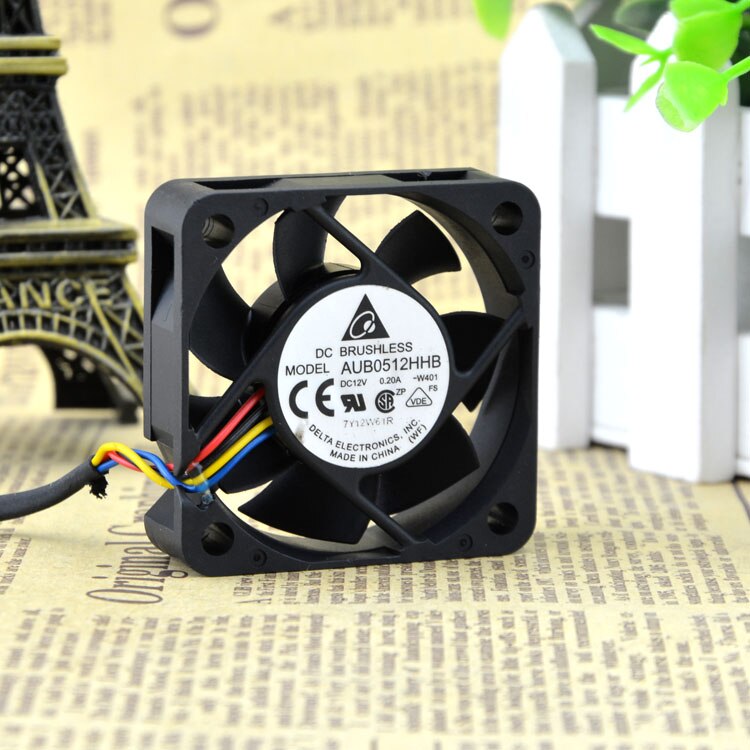 2pcs  Delta  AUB0512HHB DC12V 0.2A W401 5CM 5015 Server Cooling Fan 50x50x15mm Pwm 4Pin