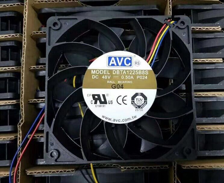 10pcs    AVC DBTA1225B8S 12cm DC 48V 0.50A 24W DBTA1225B8S 12025 120*120*25MM High Winds Axial Flow Cooling Fan