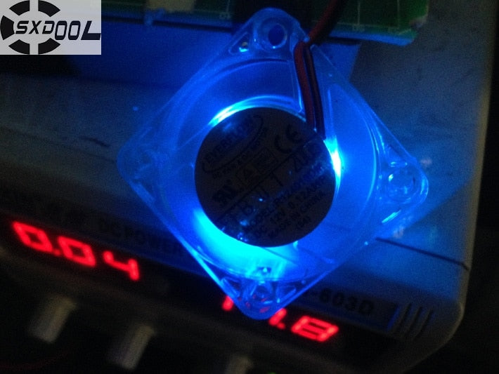 SXDOOL 40mm Blue Led Light Cooling Fan 4010 R124010DM 12V 0.12A