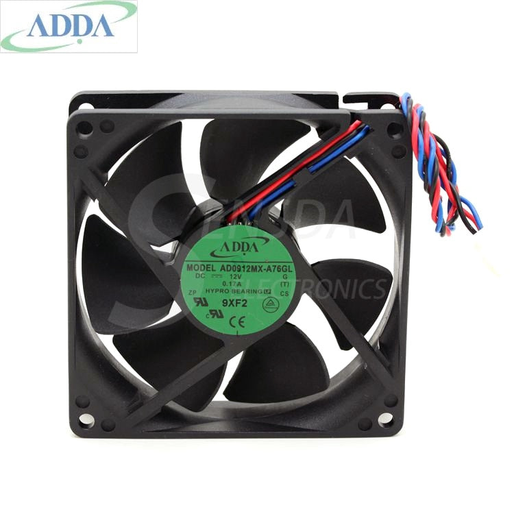 ADDA AD0912MX-A76GL G (TCDL1) PN:X755M DC 12V 0.17A Server Square Cooling Fans 3-wire