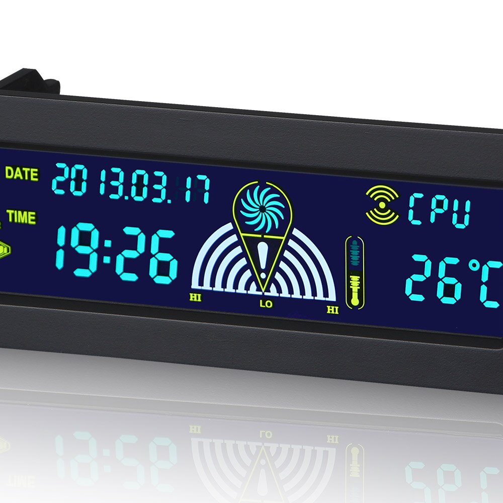 5.25inch 12V PC Computer Fan Controller 3 Fan Speed Controller Temperature Sensor LCD Digital Display Front Panel  PC