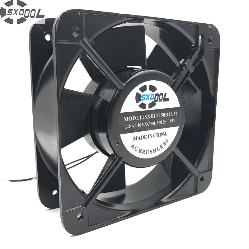 SXDOOL Industrial AC Cooling Fan 150*150*50mm 50/60HZ AC 220V 38W Blower  Aluminum Frame Dual Ball Bearing