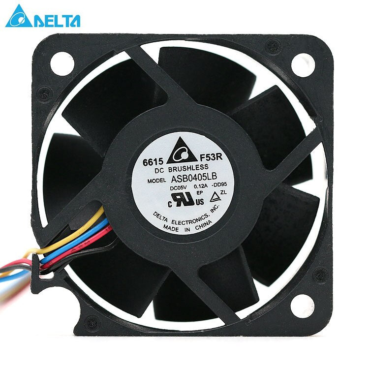 Delta ASB0405LB DC 5V 0.12A 40x40x15mm Server Square Cooling Fan Pwm 4-Pin