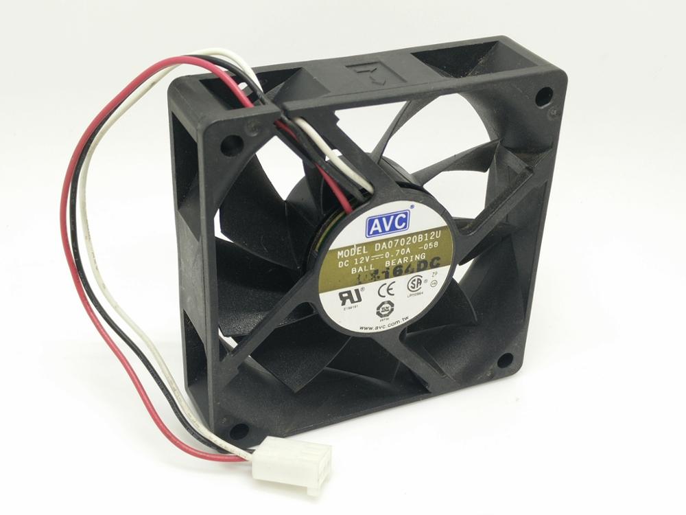 AVC DA07020B12U 12V 0.70A  70*70*20MM  Server Double Ball Fan