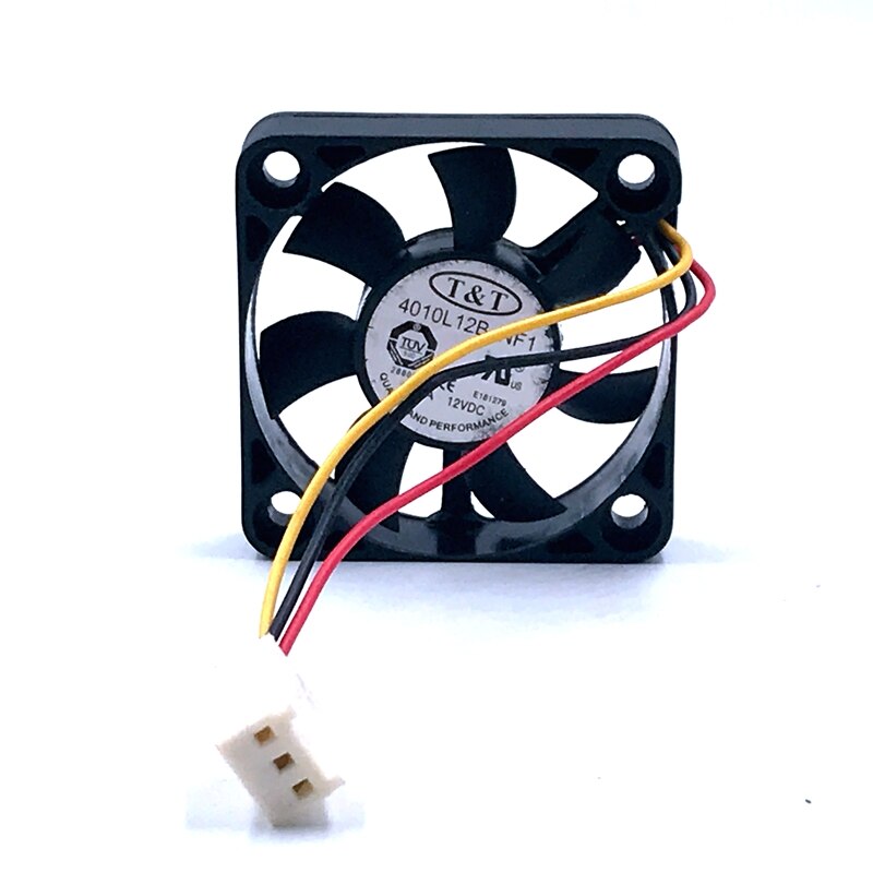 10pcs 40mm Fan  T&T 4010L12B NF1 DC12V 0.14A Dual Ball 4010 40MM 40X40X10MM 5600rpm 3pin Cooling Fan