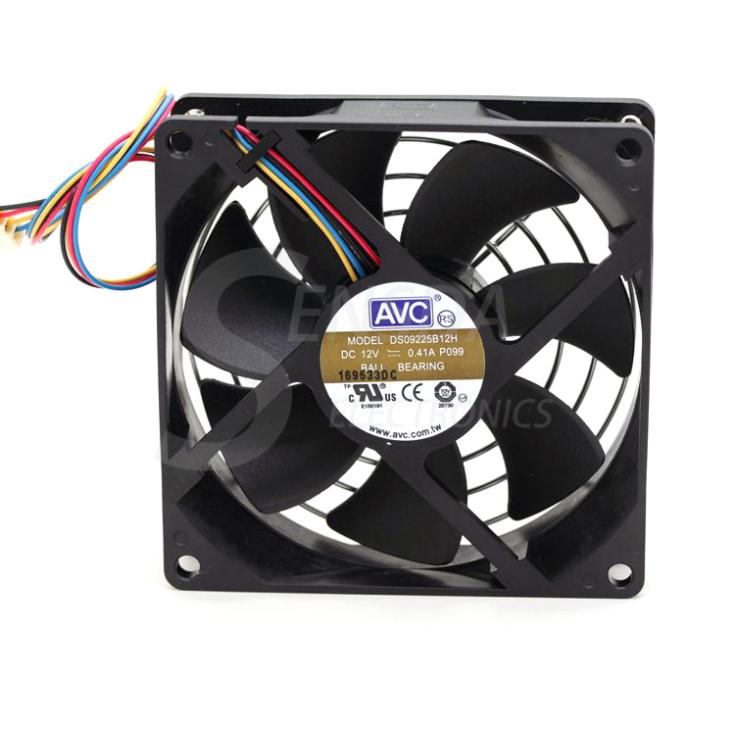 AVC DS09225B12H 12V 0.41A 9CM 9225 four-lane Dual Ball Bearing PWM Fan Thermostat