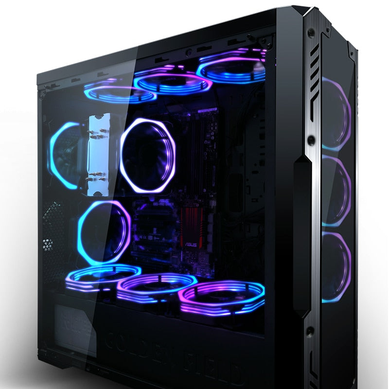 120x25mm cpu rgb fan 120mm Fan Computer PC RGB Adjust LED Fan Speed Quiet Remote Computer Cooler