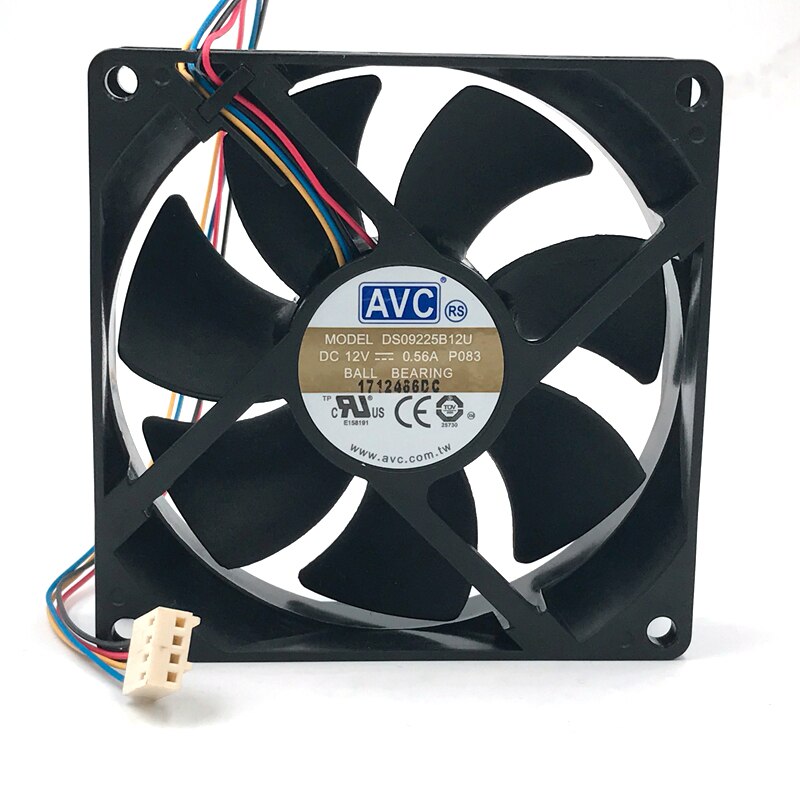 AVC 9025 9225 DS09225B12U 4-wire Double Ball Temperature Control PWM Fan