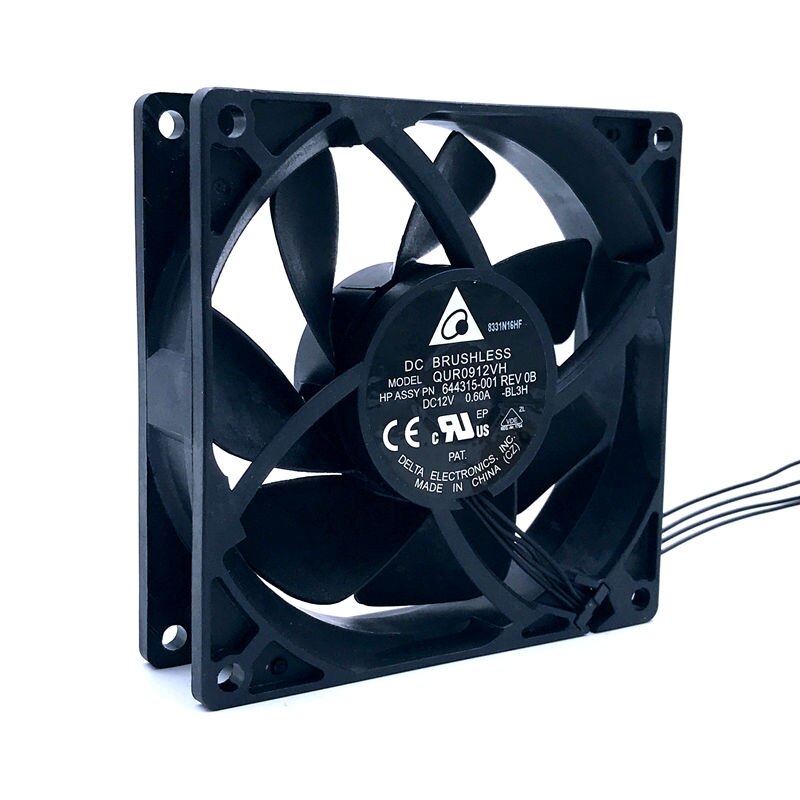 10pcs Pwm 92mm Fan   Delta QUR0912VH 9CM 92mm 92*92*25mm 12V 0.60A 4 Lines Server Fan