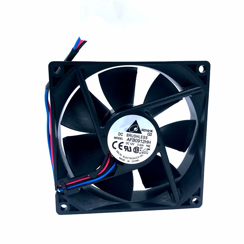 AFB0912HH  Delta   9225 3-Pin 12V 0.40A(0.23A) 3200RPM 80CFM Computer Server Inverter Axial Cooling Fan