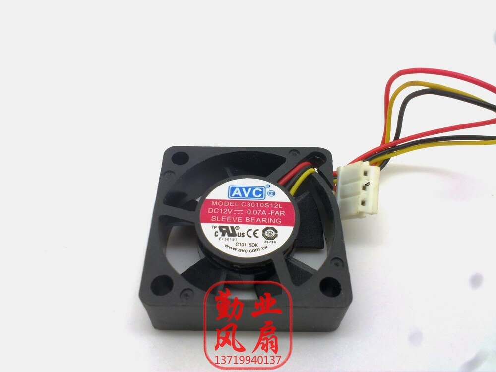 AVC C3010S12L 3010 3cm ultra-quiet Fan Hard 12V 0.10A
