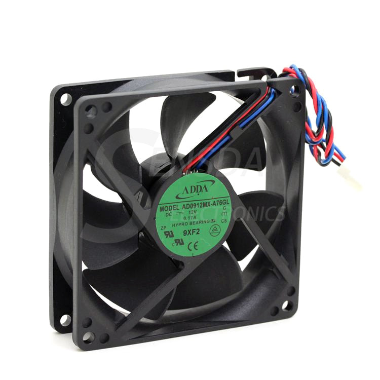 ADDA AD0912MX-A76GL G (TCDL1) PN:X755M DC 12V 0.17A Server Square Cooling Fans 3-wire