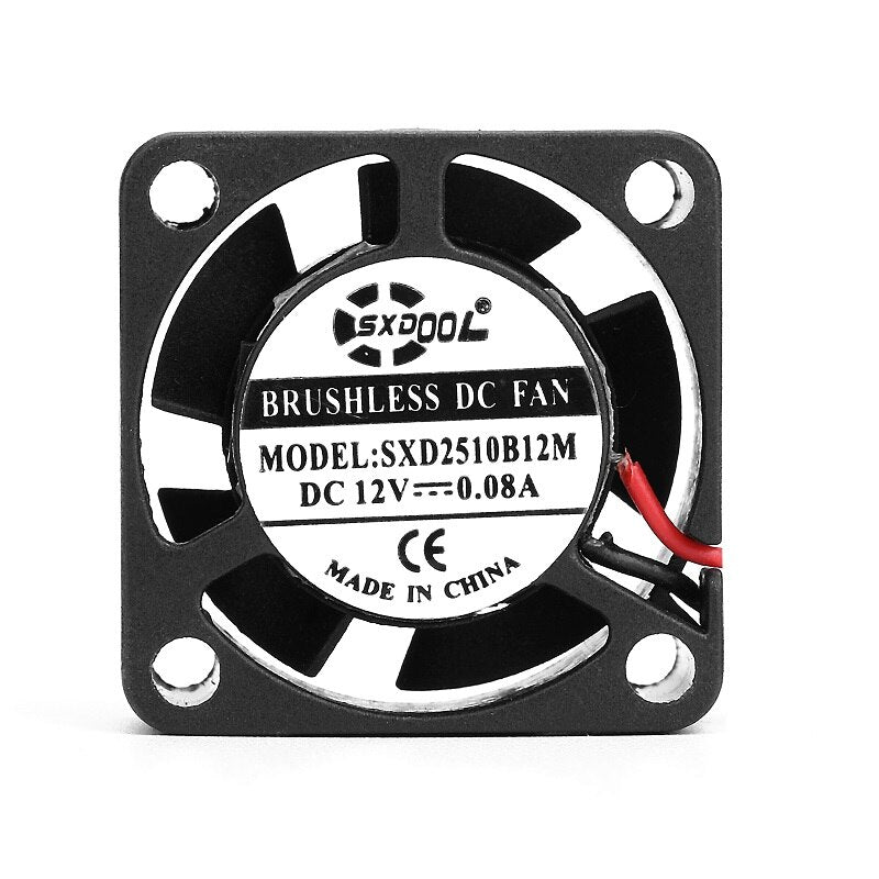 SXDOOL SXD2510BM Mini Small 25mm DC 12V Brushless Axial Colling Fan 2-wire Lead