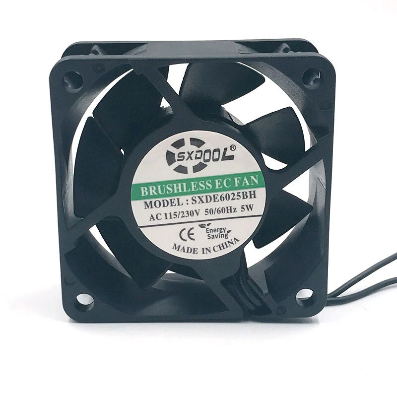 SXDOOL SXDE6025HB Cooling Fan 110V 115V 220V 230V 6025 60mm 60*60*25mm 5W 5500RPM 25.2CFM Powerful Cooler Small Size