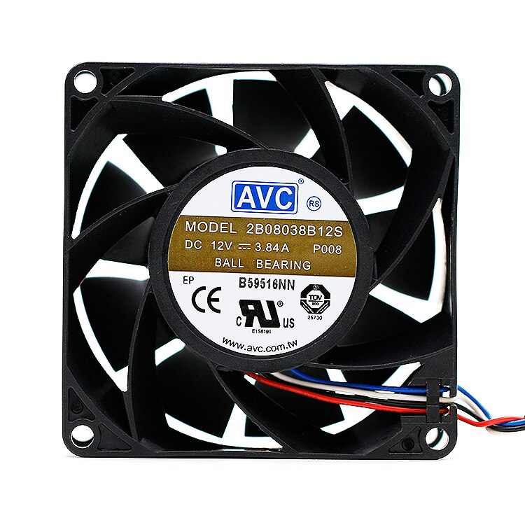 AVC 80*80*38 8CM 12V 3.84A 2B08038B12S High Speed Violent Fan