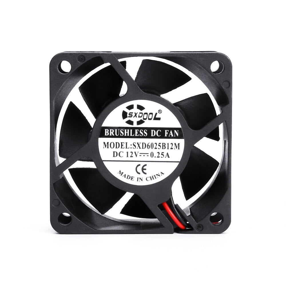 SXDOOL SXD6025B12M 60*60*25mm DC 12V 0.25A Dual Ball Bearing 5000RPM 25.4CFM Cooling Fan