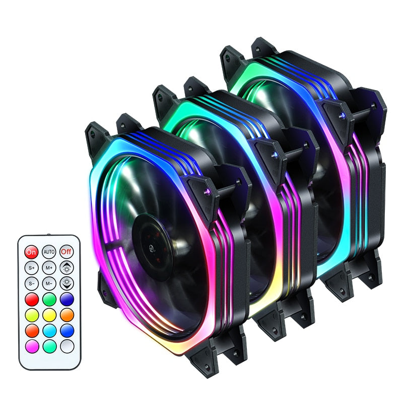 120x25mm cpu rgb fan 120mm Fan Computer PC RGB Adjust LED Fan Speed Quiet Remote Computer Cooler