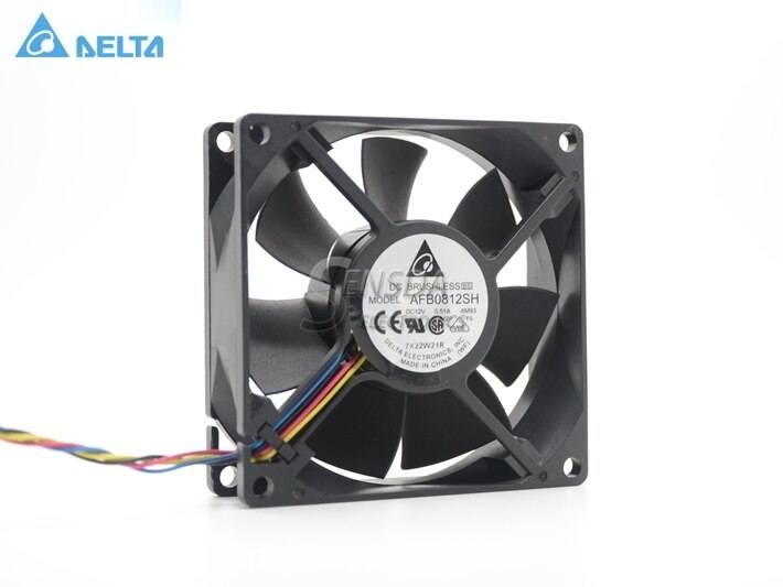 10pcs  And  Authentic AFB0812SH 8025 8 0.51A 8CM Winds Of Single Ball Bearing Fan 80*80*25mm