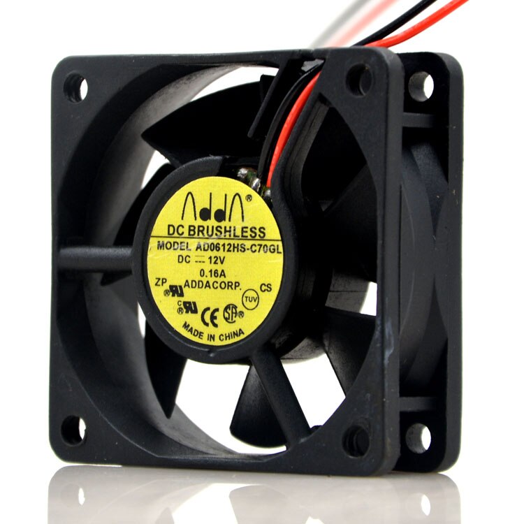 ADDA AD0612HS-C70GL 6020 6CM 60*60*20mm 2 Wires Computer Cooling Fan DC 12V 0.16A