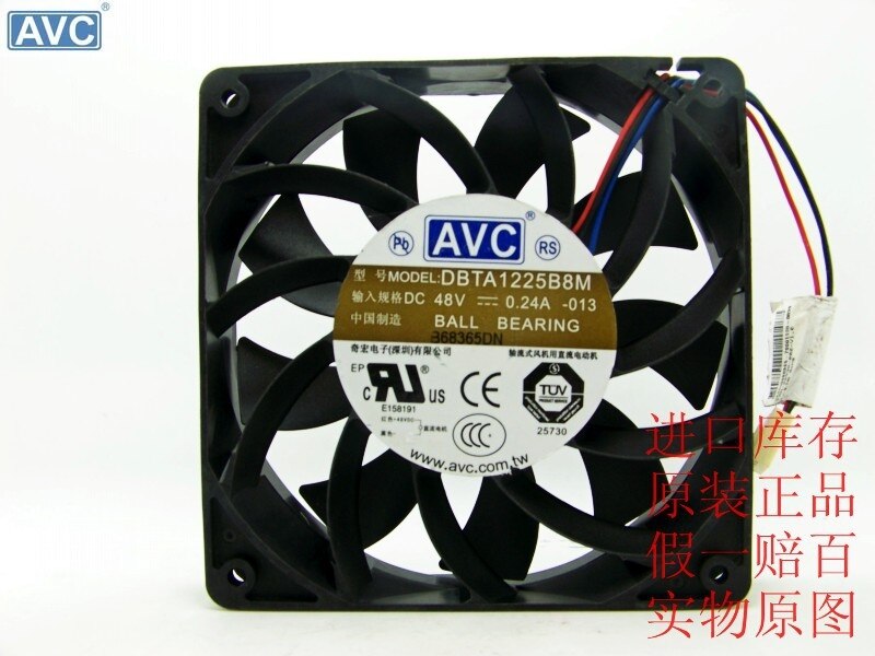 AVC DBTA1225B8M 48V 0.24A 12CM 12025 Three Line Drive Cooling Fan