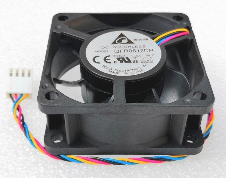 10pcs   Delta 6025 6cm Fan 4-wire Double Ball Speed Regulation Qfr0612dh 12V 1.10a Pwm Cooling Fan