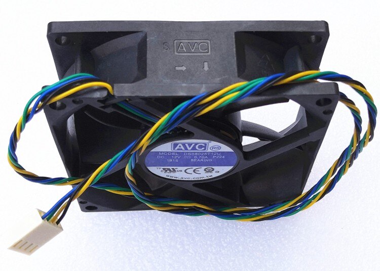 10pcs PWM Cooling Fan 8cm 80mm  Genuine  AVC 8025 8cm Fan 4-wire Ball Ds08025t12u 12V 0.70a 4Pin