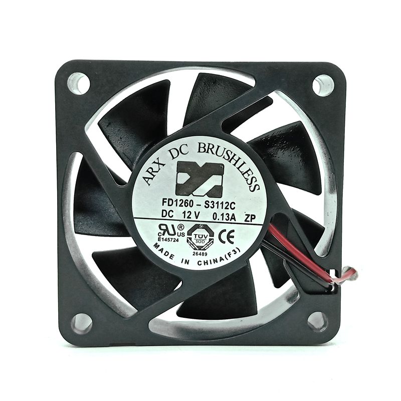 6015 12V FD1260-S3112C Two-Wire Chassis Cooling Fan 6CM Ultra-Quiet 0.13A