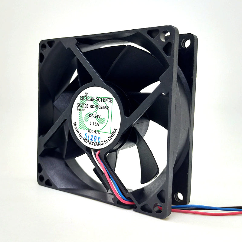 RDH8025B2 80mm fan 8025 24V printer fan 8cm dual ball PWM temperature control fan