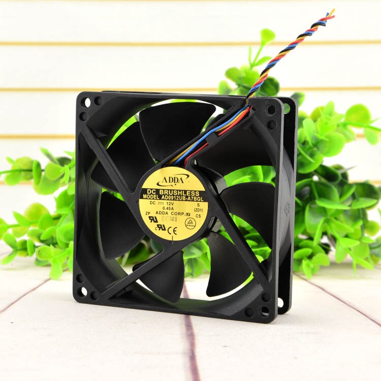 ADDA 9225 12V 0.45A AD0912UB-A7BGL Radiator 9CM 4-wire Cooling Fan