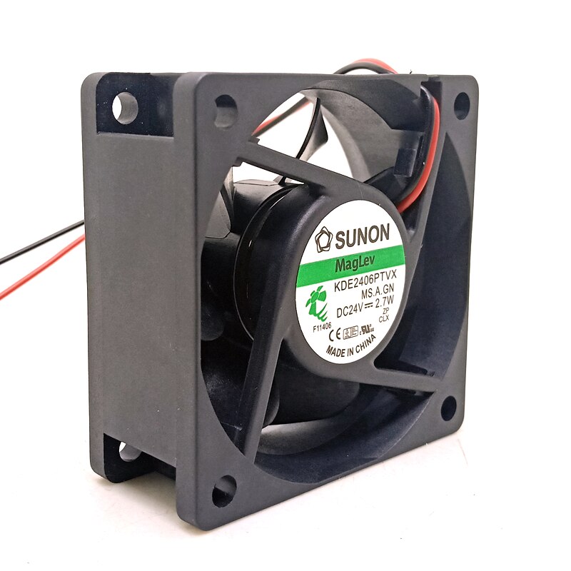 2PCS    Sunon KDE2406PTVX DC24V 2.7W 60x60x25MM 6cm 2Lines Inverter Cooling Fan