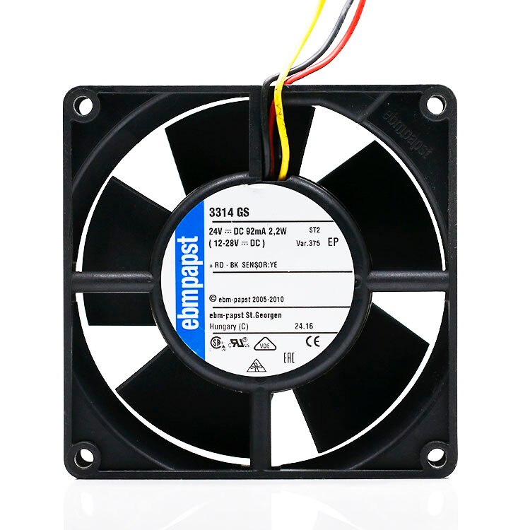 3314GS 3314 GS For German PAPST MULTIFAN 24V 2.4W 9cm inverter 3-wire cooling fan