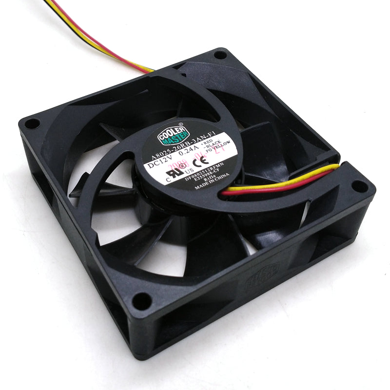 A8025-26RB-3AN-F1 DF0802512RFMN 12V 0.24A 3 Wires 3 Pins 8CM case fan