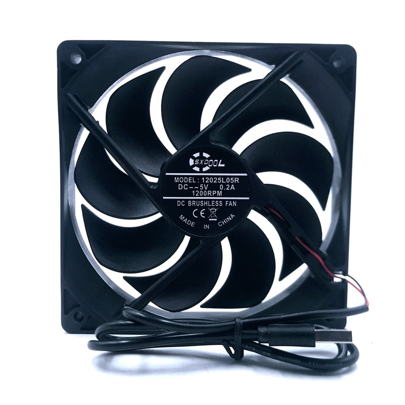 10pcs 120mm 5V USB Cooling Fan Laptop Fan Pc Case Fan 1200rpm Silent Quiet 120x120x25mm Cooler Motor Brushless Cooling Fan
