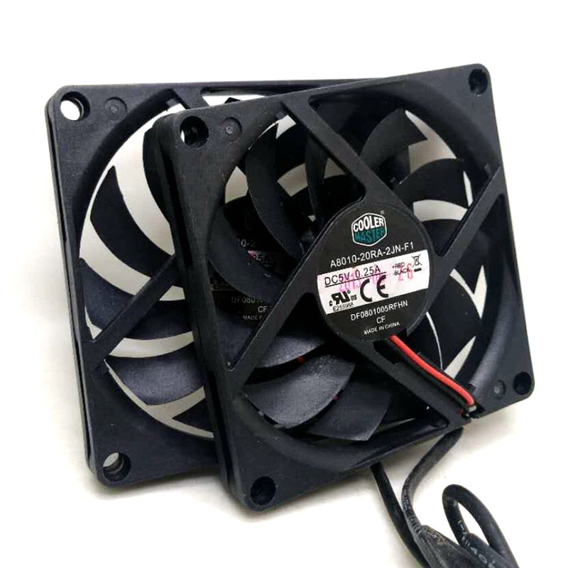 2pcs/pair Slim USB Fan 80mm*10mm DC5V A8010-20RA-2JN-F1 5V 0.25A 8010 8CM Ultra-thin Silence Cooling Fan