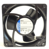 External reference: ebm-papst 4800N, AC115V 50/60Hz 9W, Hungary label; black leads ending outside the frame. Image does not prove the actual shipping unit, condition or supplied connector. Verify full option, dimensions, connector and pinout before ordering; lead count does not establish control functions.