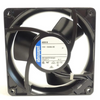 External reference: ebm-papst 4800N, AC115V 50/60Hz 9W, Hungary label; black leads ending outside the frame. Image does not prove the actual shipping unit, condition or supplied connector. Verify full option, dimensions, connector and pinout before ordering; lead count does not establish control functions.