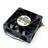 DBTA0825B2U-P001 (merchant-listed) - The angled view shows a square fan with deep corner fixing openings and the side wall exposed.