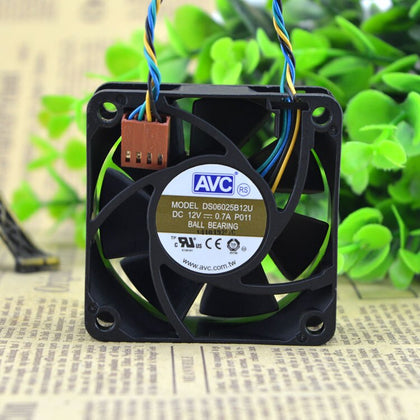 AVC DS06025B12U-P011 60x60x25mm 12V DC 0.70A 4-wire PWM ball bearing fan - clean product photo 1