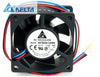 Delta AFB0612HH-R00 60x60x25mm 12V DC 0.25A label and 3-wire connector view