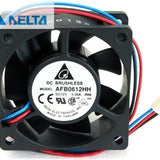 Delta AFB0612HH-R00 60x60x25mm 12V DC 0.25A label and 3-wire connector view