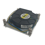 LGA115X-1U3CC assembly side view showing EVERFLOW B127515BU DC12V 0.80A blower label