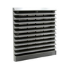 Original listing photograph of Louvered Ventilation Filter Grille with Rear Mounting Frame — Fan Not Included — square layout; supplied version unconfirmed.