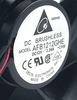 Original listing nameplate detail: Delta AFB1212GHE-CF00, DC12V 3.24A, including the original auxiliary markings. Unmodified pixel crop of original image 2, no redraw; original image 1 retains the actual fan, cream connector and harness. Supplied unit and pinout require confirmation.