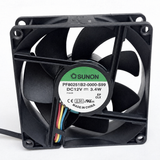 SUNON PF80251B2-0000-S99 12V DC 80x80x25mm cooling fan rear label view on white background