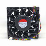 SUNON PFC0381B1-Q10C-S99 12V DC axial cooling fan with four-wire connector on white background