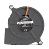 Different-unit ADDA AB0612LB-A03 DC12V 0.20A reference: short red/yellow sections end at casing inside image, black route not fully shown, unlike historical sheathed three-colour sections. Label layout differs; supplied harness/functions unverified.