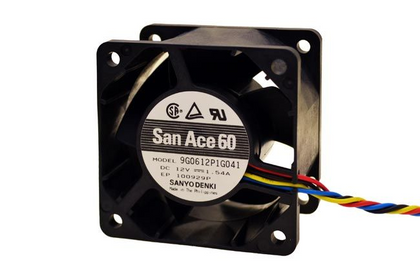 Limited different-item visual reference: Sanyo Denki 9G0612P1G041, DC12V 1.54A, source EP100929P versus historical EP100919P. Auxiliary-code meaning, configuration relevance and version equivalence are unverified; supplied condition, harness, connector and functions are not established.