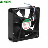 SUNON EFE0381B1-Q020-F9B 12V DC axial cooling fan - clean label view